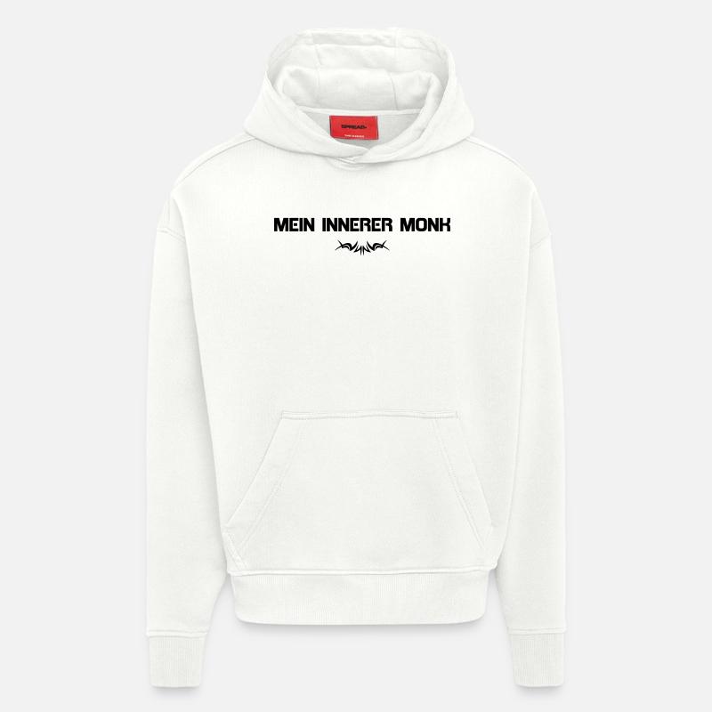 Mon Moine Intérieur - Sweat à capuche bio épais oversize fabriqué en UE - OFF WHITE