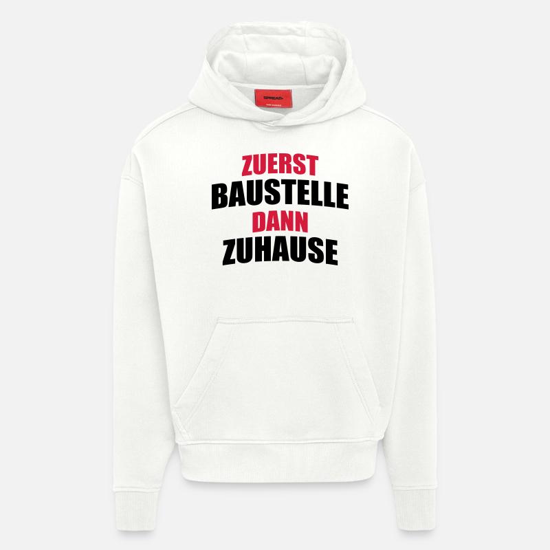 Construire une maison - Sweat à capuche bio épais oversize fabriqué en UE - OFF WHITE