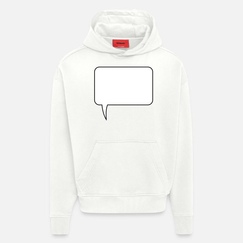 Speech bubble rectangle design - Hoodie- made by SPREAD  - OFF WHITE