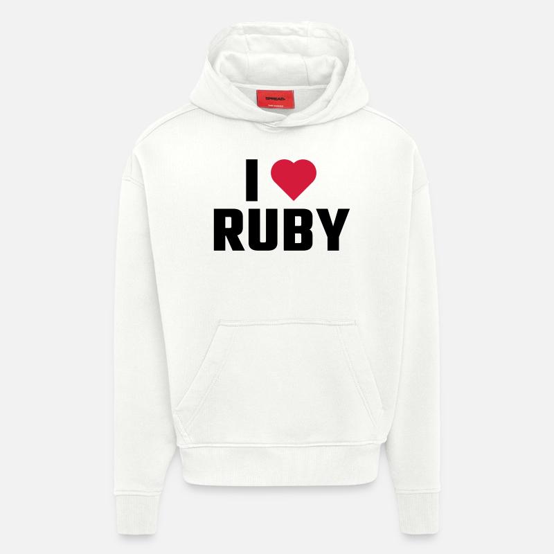 J'adore RUBY - Sweat à capuche bio épais oversize fabriqué en UE - OFF WHITE