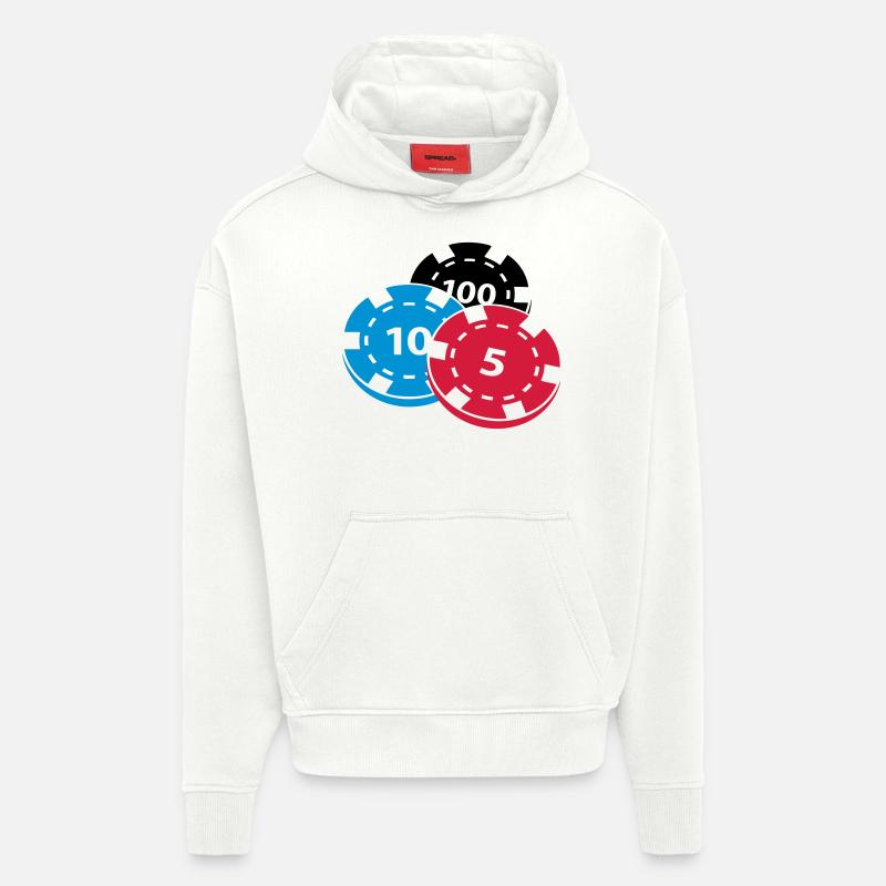 Les jetons de poker - Sweat à capuche bio épais oversize fabriqué en UE - OFF WHITE