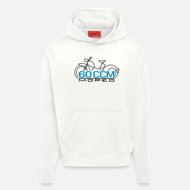 Emblème de cyclomoteur SR2 60cc - Sweat à capuche bio épais oversize fabriqué en UE - OFF WHITE