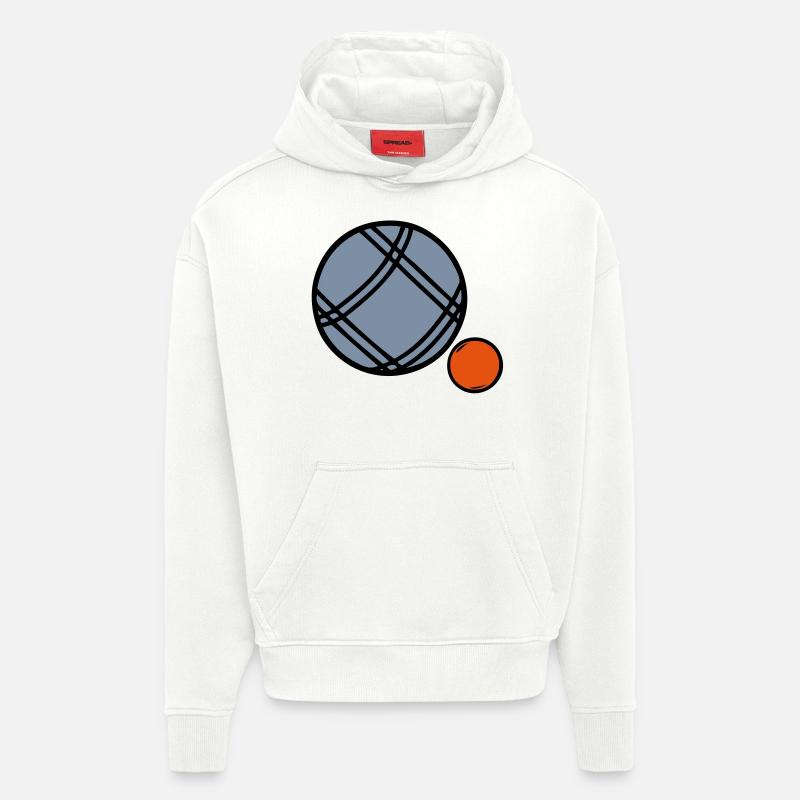 petanque boule sport17 - Sweat à capuche bio épais oversize fabriqué en UE - OFF WHITE