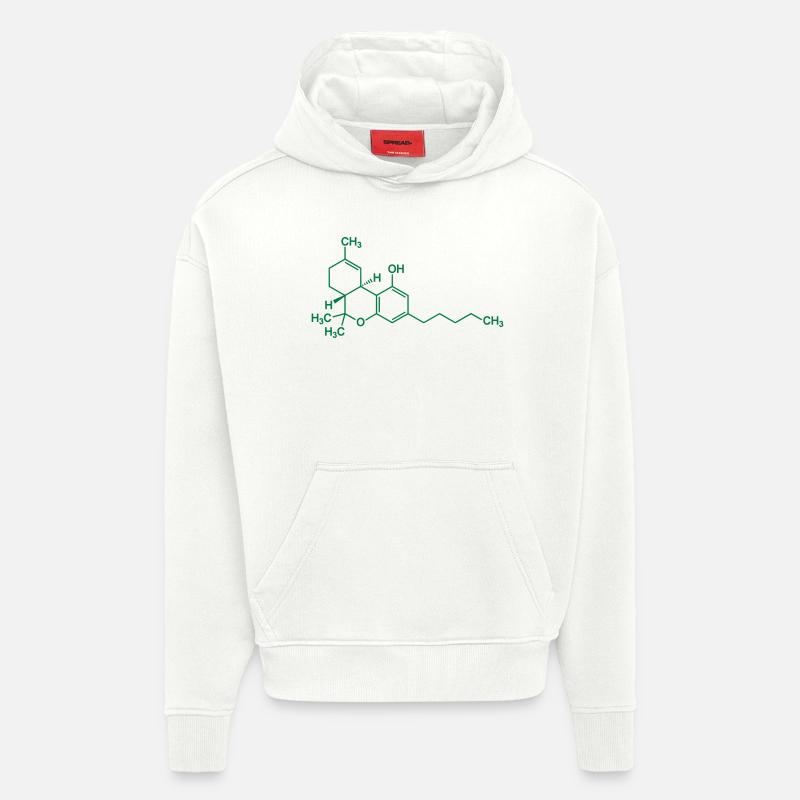 THC Tetrahydrocannabinol Cannabis - Hoodie- made by SPREAD  - OFF WHITE