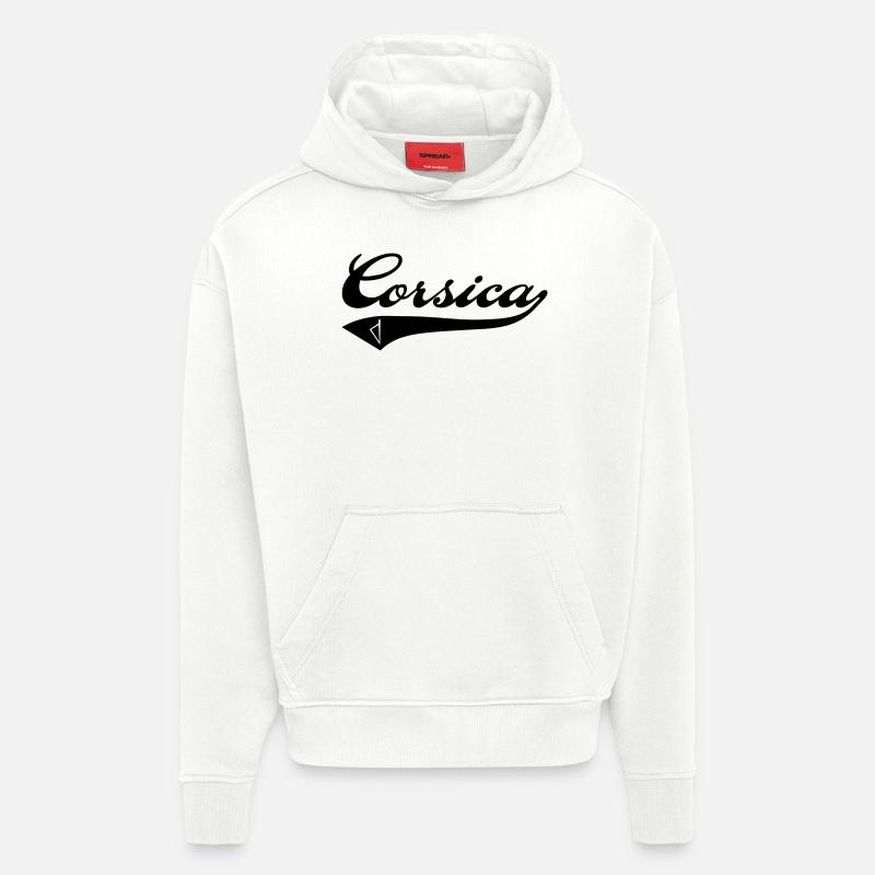 Corsica Team - Sweat à capuche bio épais oversize fabriqué en UE - OFF WHITE