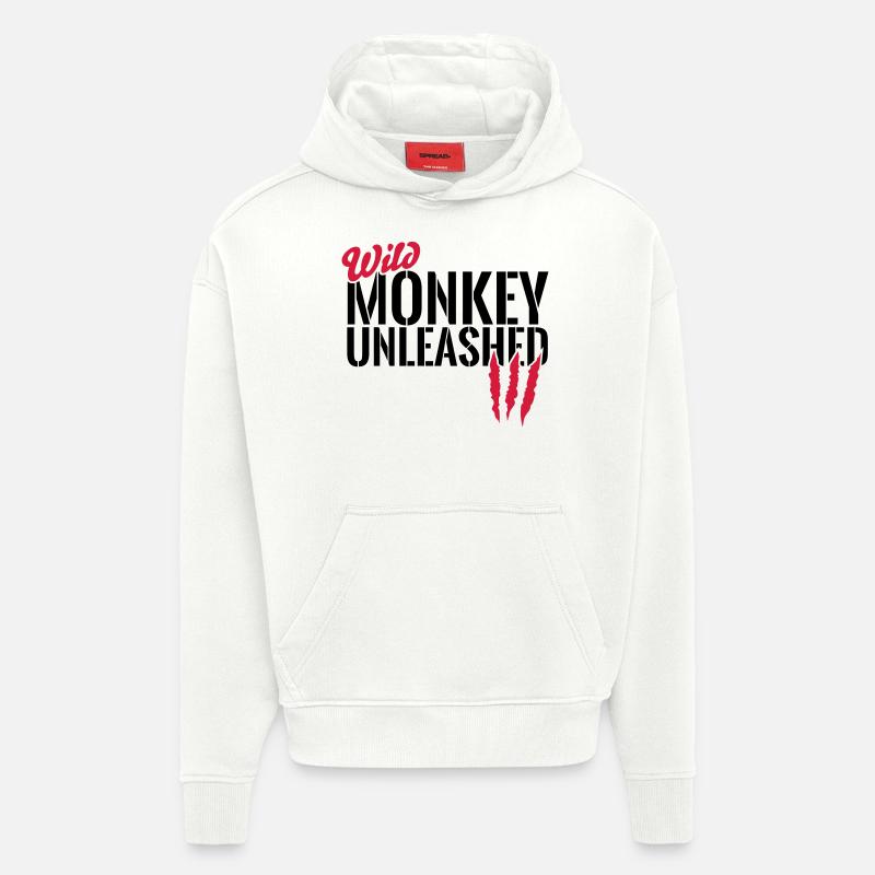 Wild monkey unleashed - Hoodie- made by SPREAD  - OFF WHITE
