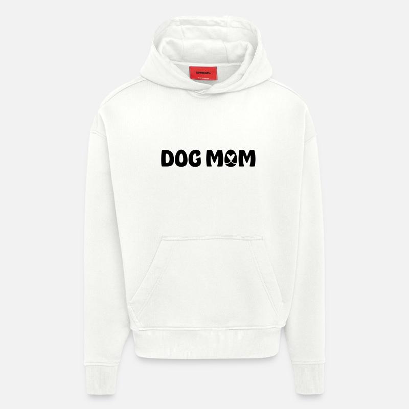Maman chienne – Hundemama - Sweat à capuche bio épais oversize fabriqué en UE - OFF WHITE