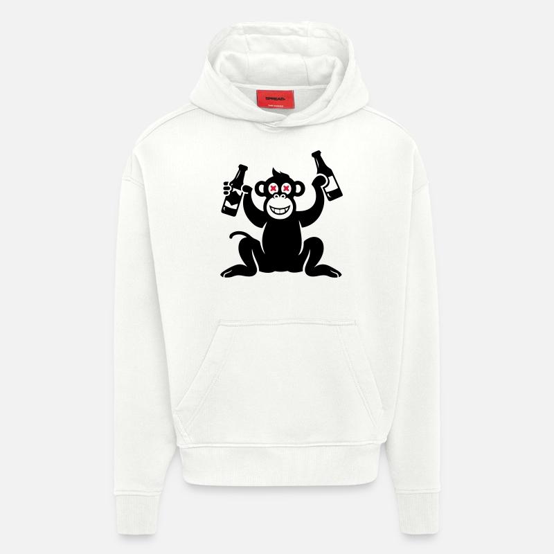 Affe Bier Besoffen - Hoodie- made by SPREAD  - OFF WHITE