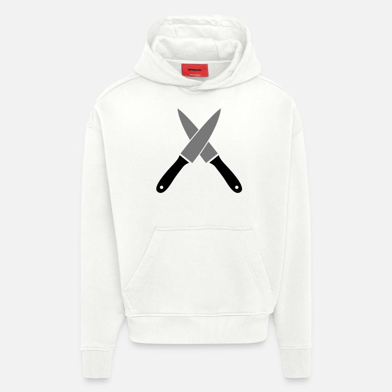 Couteau - Sweat à capuche bio épais oversize fabriqué en UE - OFF WHITE