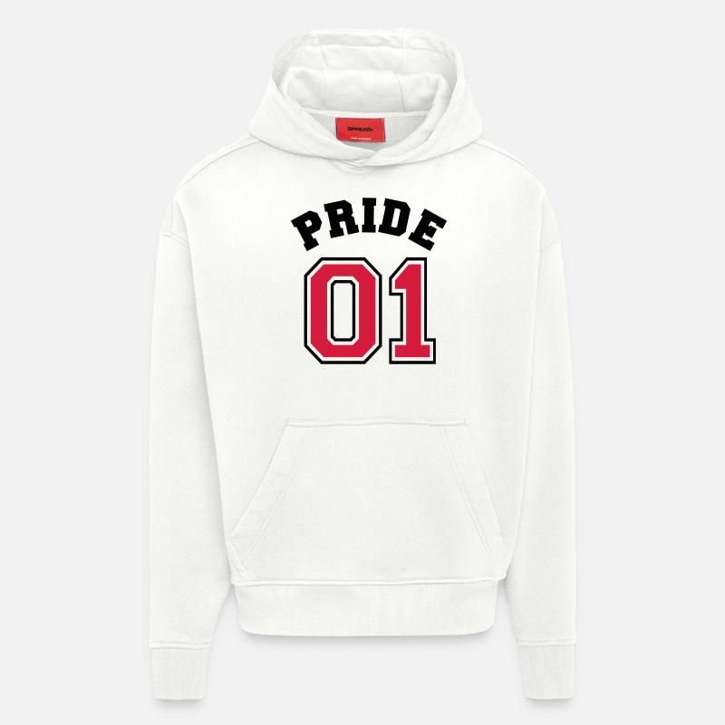 Pride 01 - Sweat à capuche bio épais oversize fabriqué en UE - OFF WHITE