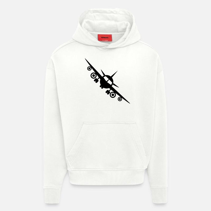 Avion - Fly - Sweat à capuche bio épais oversize fabriqué en UE - OFF WHITE