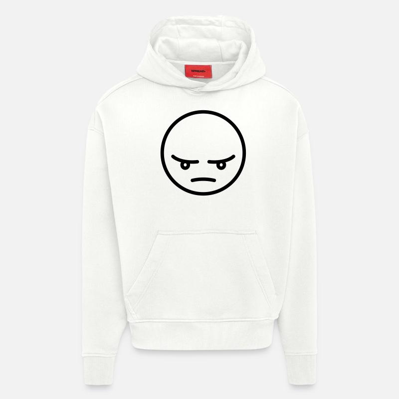 Wütender Smiley Geschenk Idee - Hoodie- made by SPREAD  - OFF WHITE