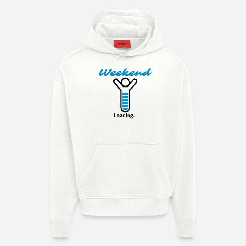 Week-end Loading ... - Sweat à capuche bio épais oversize fabriqué en UE - OFF WHITE