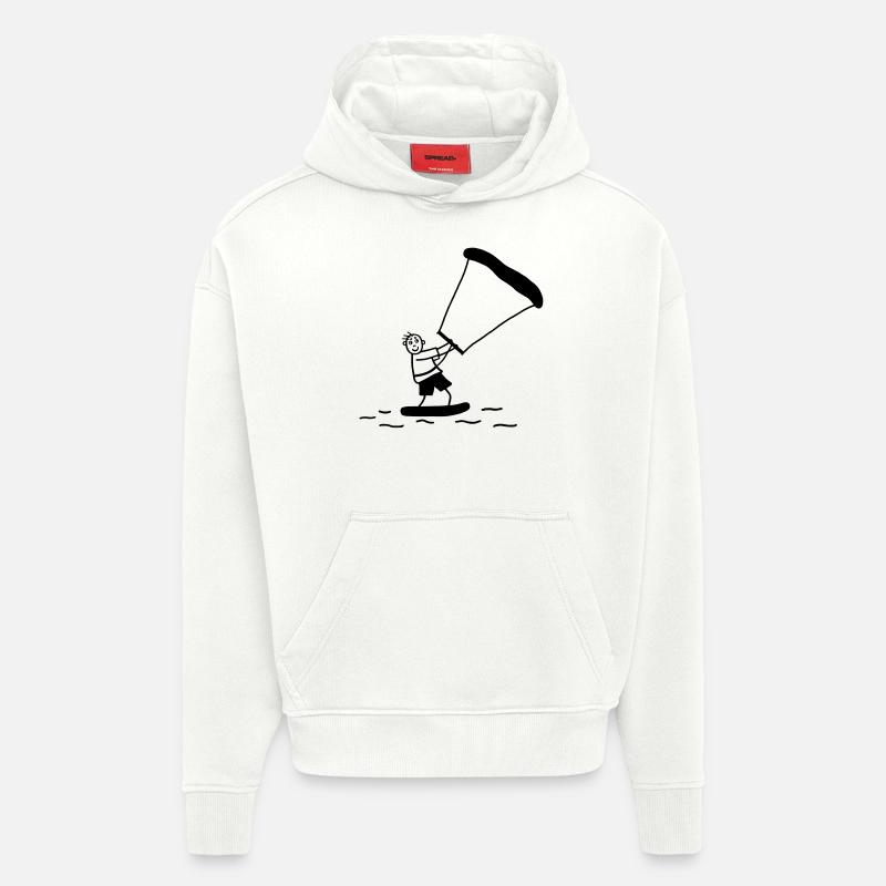 Kite Surf - Sweat à capuche bio épais oversize fabriqué en UE - OFF WHITE