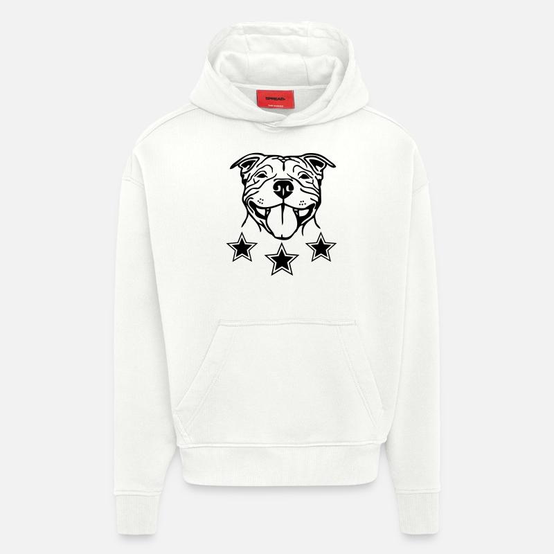 sbtsmile2 - Sweat à capuche bio épais oversize fabriqué en UE - OFF WHITE