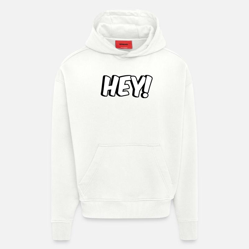 Hey Conception comique - Sweat à capuche bio épais oversize fabriqué en UE - OFF WHITE