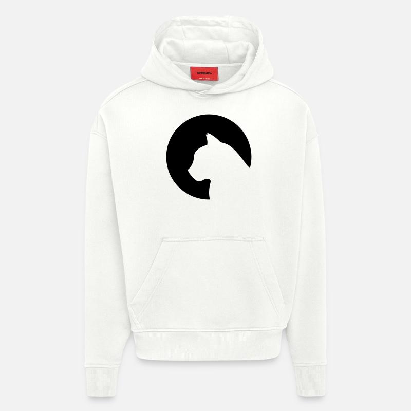 chat - Sweat à capuche bio épais oversize fabriqué en UE - OFF WHITE