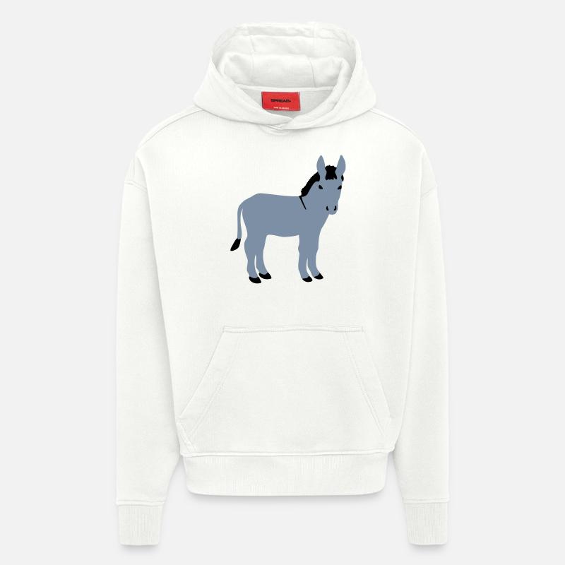 Âne - Sweat à capuche bio épais oversize fabriqué en UE - OFF WHITE