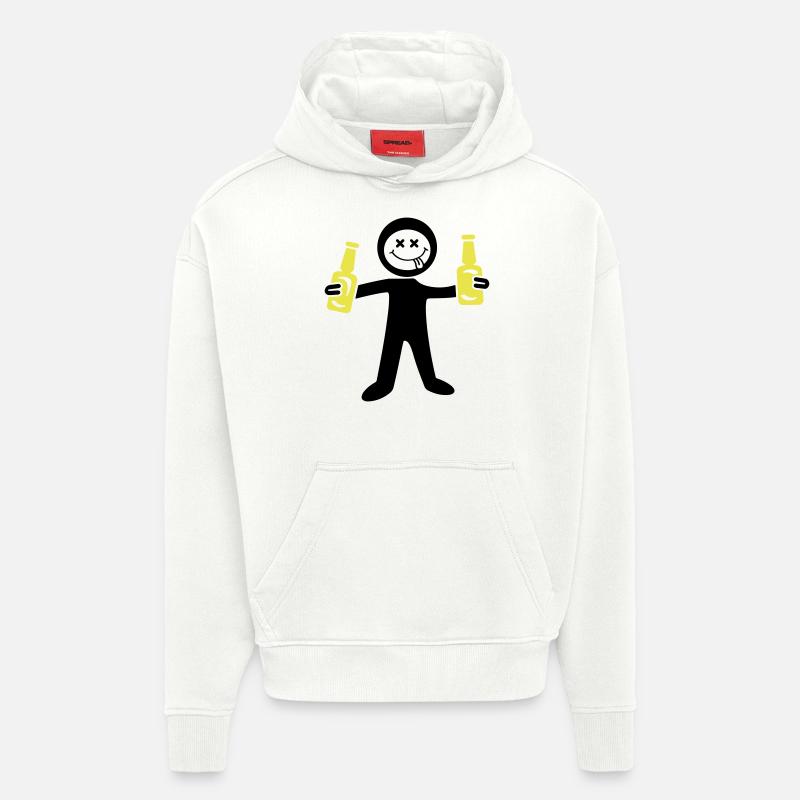 Bier Strichmännchen - Hoodie- made by SPREAD  - OFF WHITE