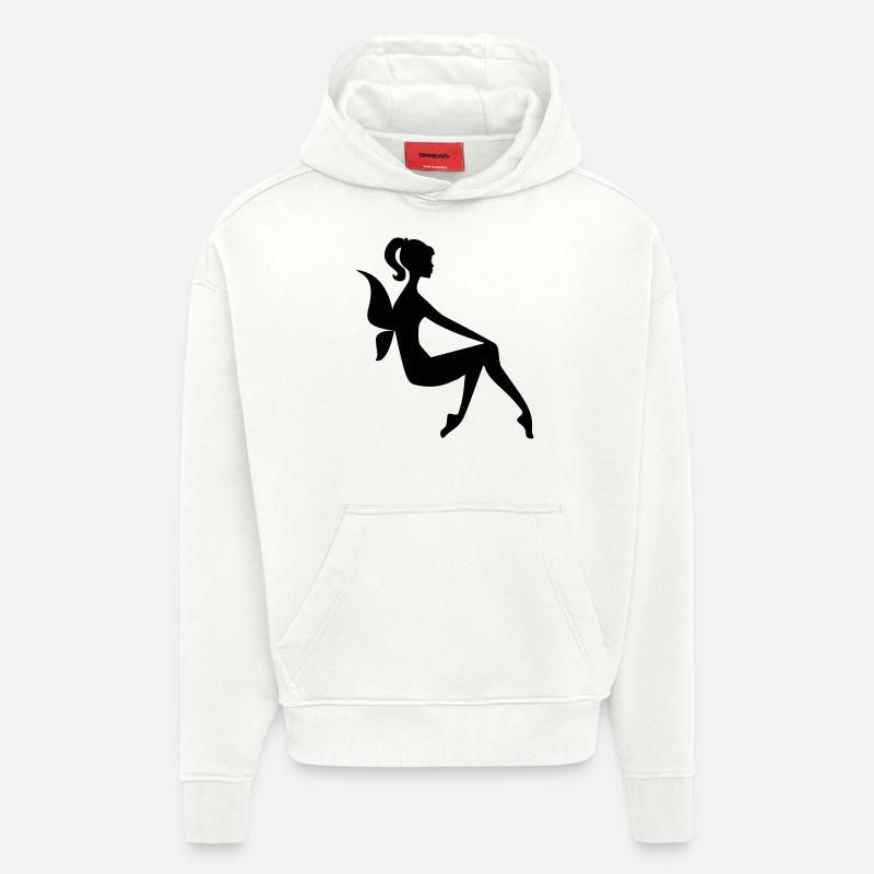 fée - Sweat à capuche bio épais oversize fabriqué en UE - OFF WHITE