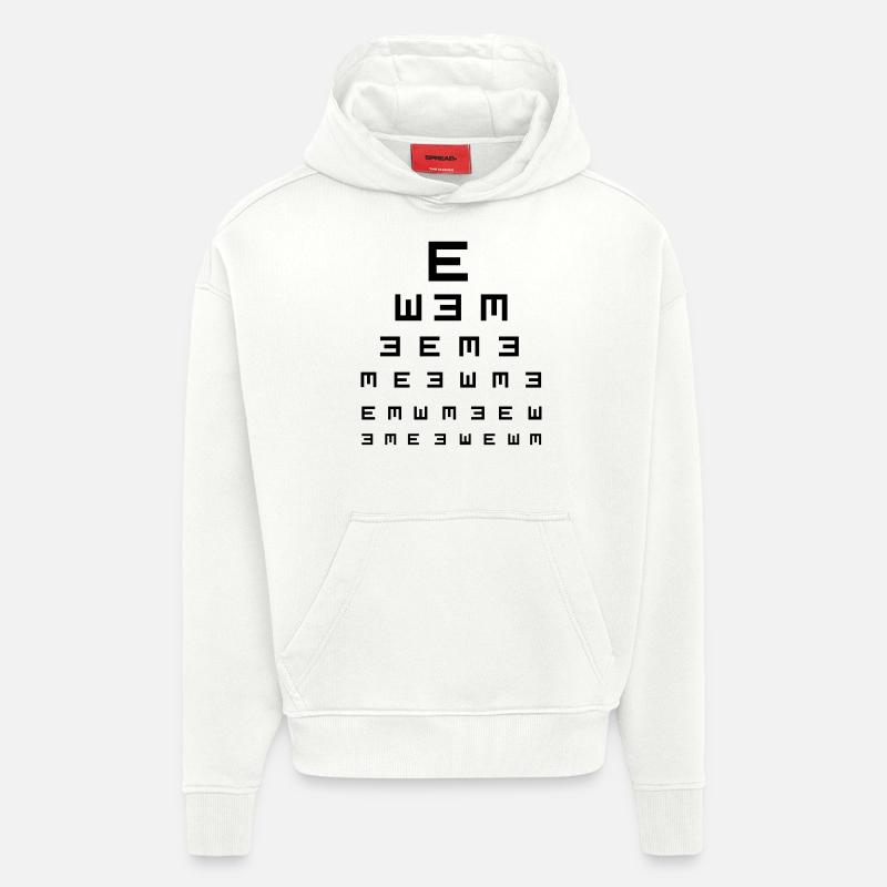 Test oculaire - Sweat à capuche bio épais oversize fabriqué en UE - OFF WHITE