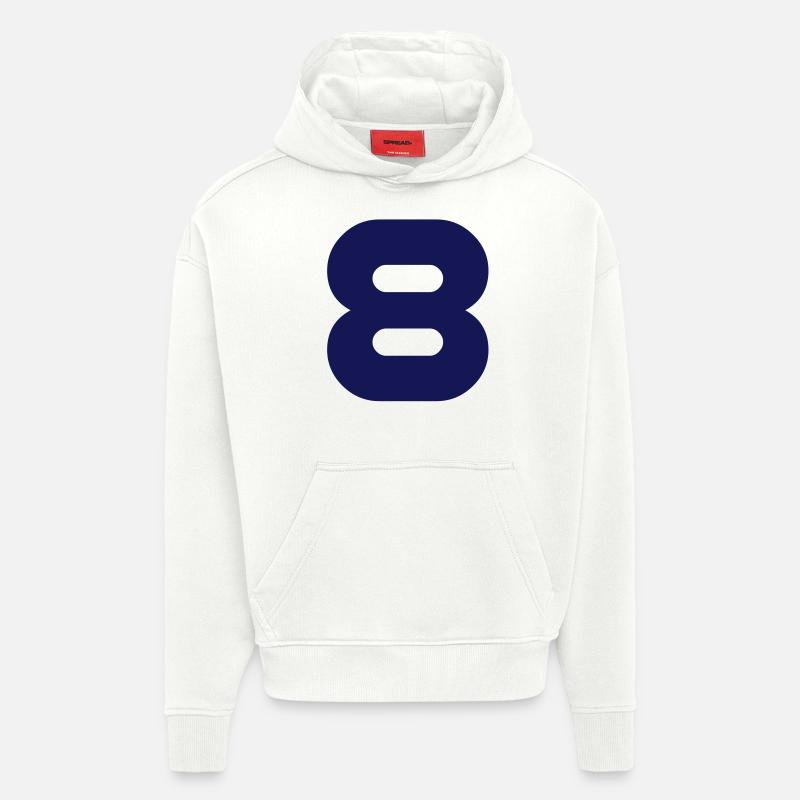 Huit 8 - Sweat à capuche bio épais oversize fabriqué en UE - OFF WHITE