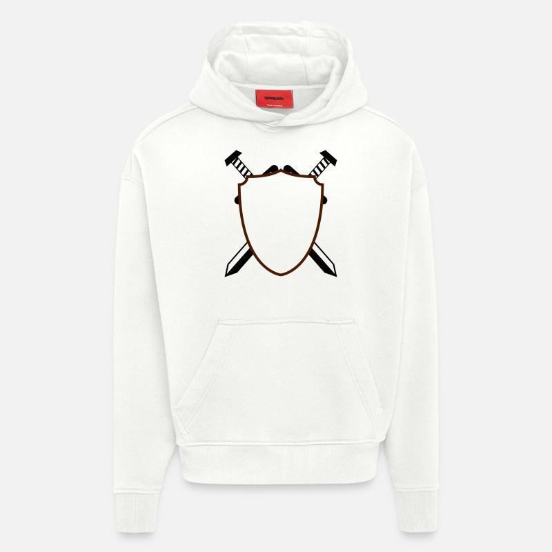 Blason - Sweat à capuche bio épais oversize fabriqué en UE - OFF WHITE