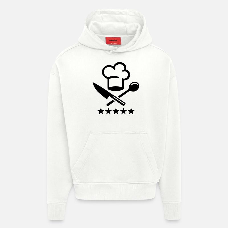 Cuisinier - Sweat à capuche bio épais oversize fabriqué en UE - OFF WHITE