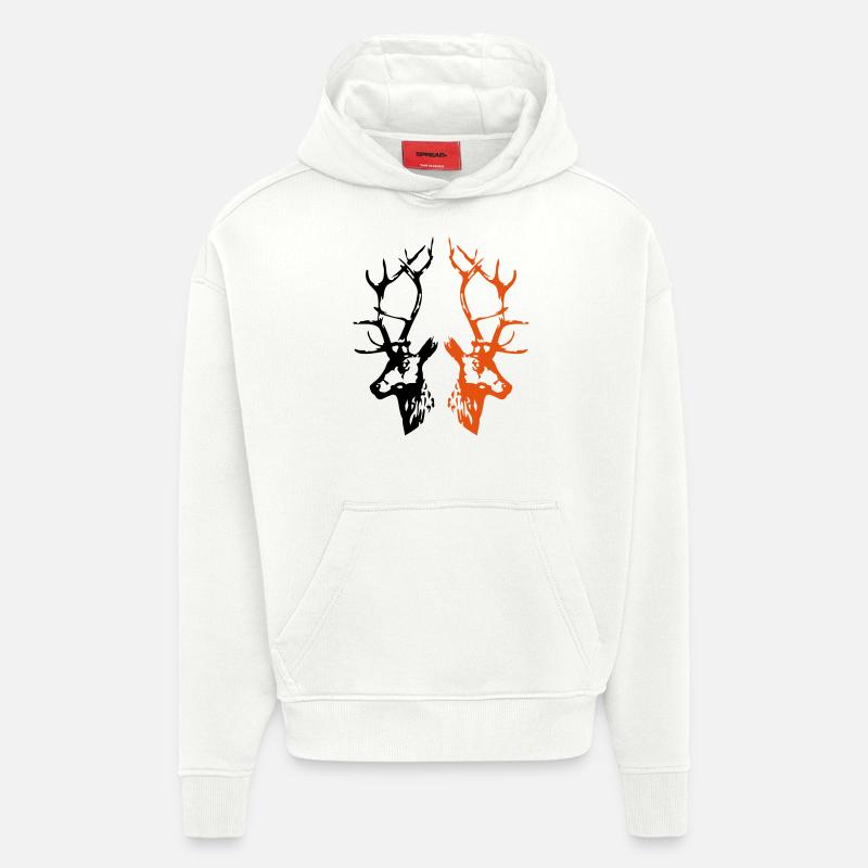 hirsche - Hoodie- made by SPREAD  - OFF WHITE