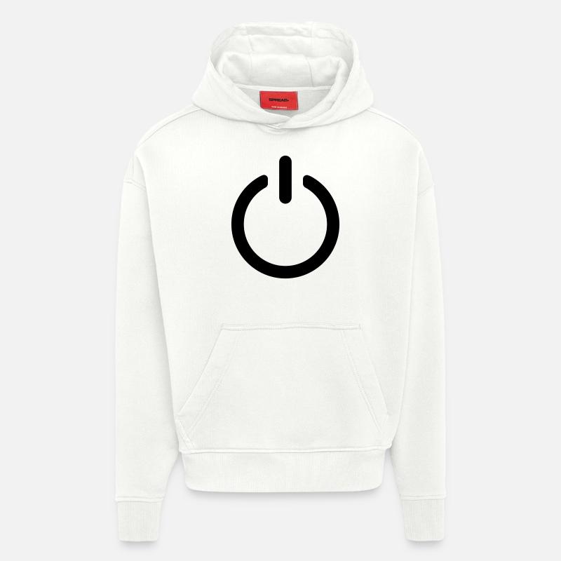 power - Sweat à capuche bio épais oversize fabriqué en UE - OFF WHITE