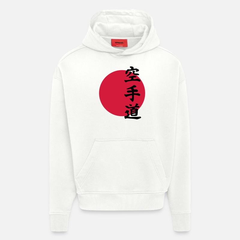 karaté - Sweat à capuche bio épais oversize fabriqué en UE - OFF WHITE