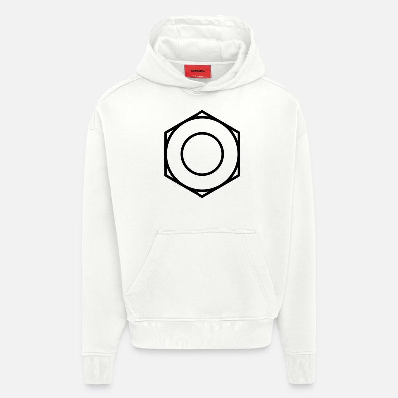 la technologie de l'écrou - Sweat à capuche bio épais oversize fabriqué en UE - OFF WHITE