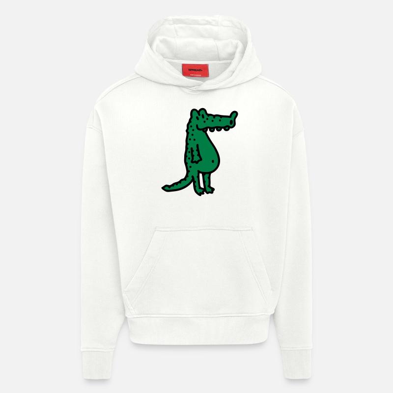 Crocodile - Sweat à capuche bio épais oversize fabriqué en UE - OFF WHITE