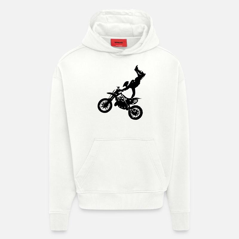 moto de cross6 - Sweat à capuche bio épais oversize fabriqué en UE - OFF WHITE