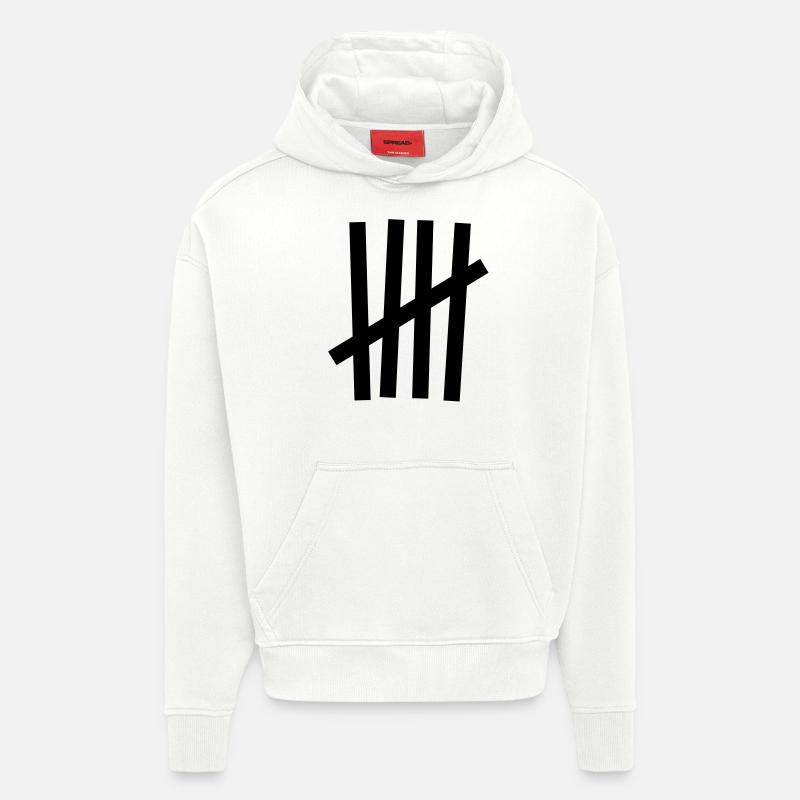 Tally 5 coups - Sweat à capuche bio épais oversize fabriqué en UE - OFF WHITE