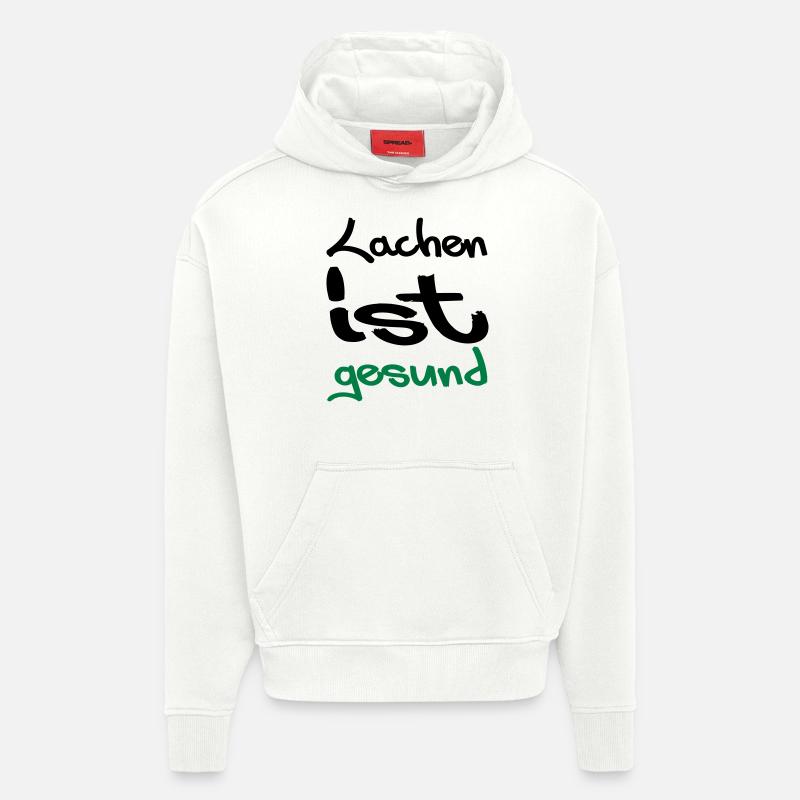 lachen ist gesund - Hoodie- made by SPREAD  - OFF WHITE