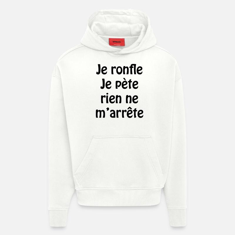 Je ronfle... - Sweat à capuche bio épais oversize fabriqué en UE - OFF WHITE