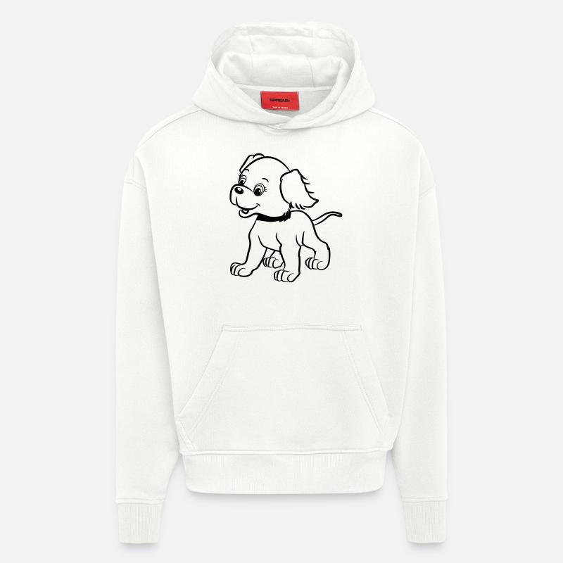 Dog bébé jouer douce - Sweat à capuche bio épais oversize fabriqué en UE - OFF WHITE