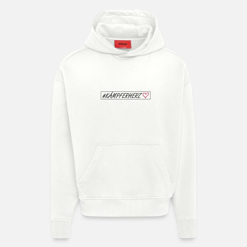Cœur de combattant Cœur - Sweat à capuche bio épais oversize fabriqué en UE - OFF WHITE