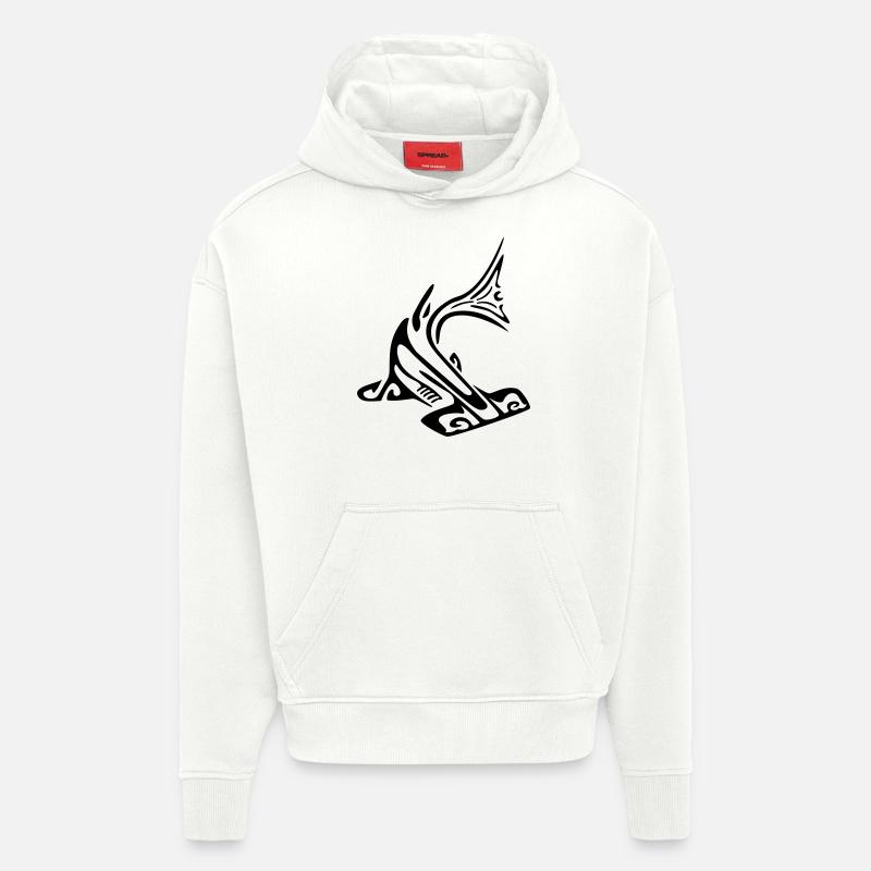 hammer_sharkmanta - Sweat à capuche bio épais oversize fabriqué en UE - OFF WHITE