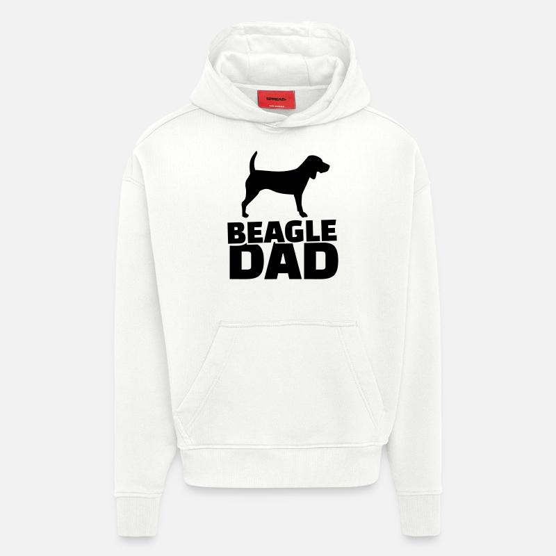 Beagle Dad - Sweat à capuche bio épais oversize fabriqué en UE - OFF WHITE