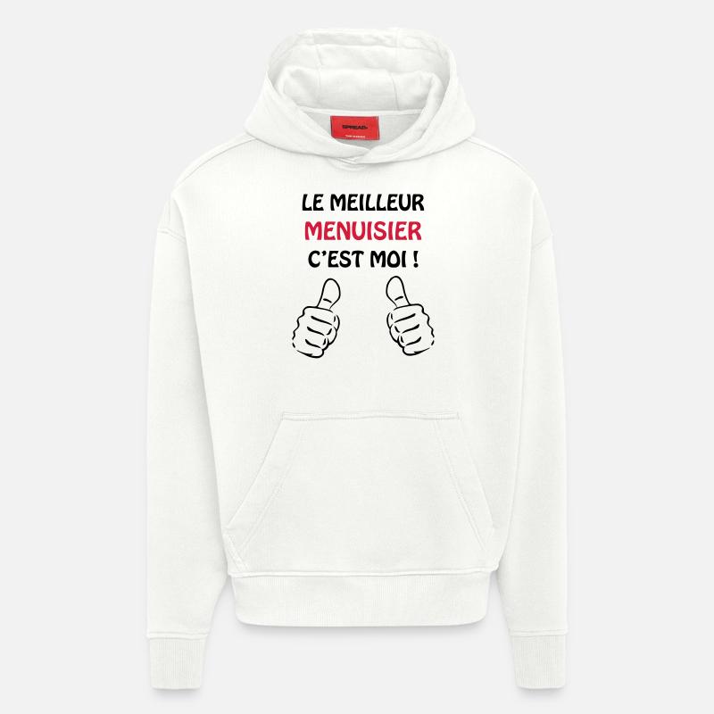 Menuisier / Menuiserie / Bois / Charpentier - Sweat à capuche bio épais oversize fabriqué en UE - OFF WHITE