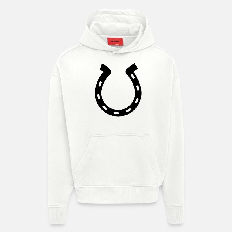 fer à cheval - Sweat à capuche bio épais oversize fabriqué en UE - OFF WHITE