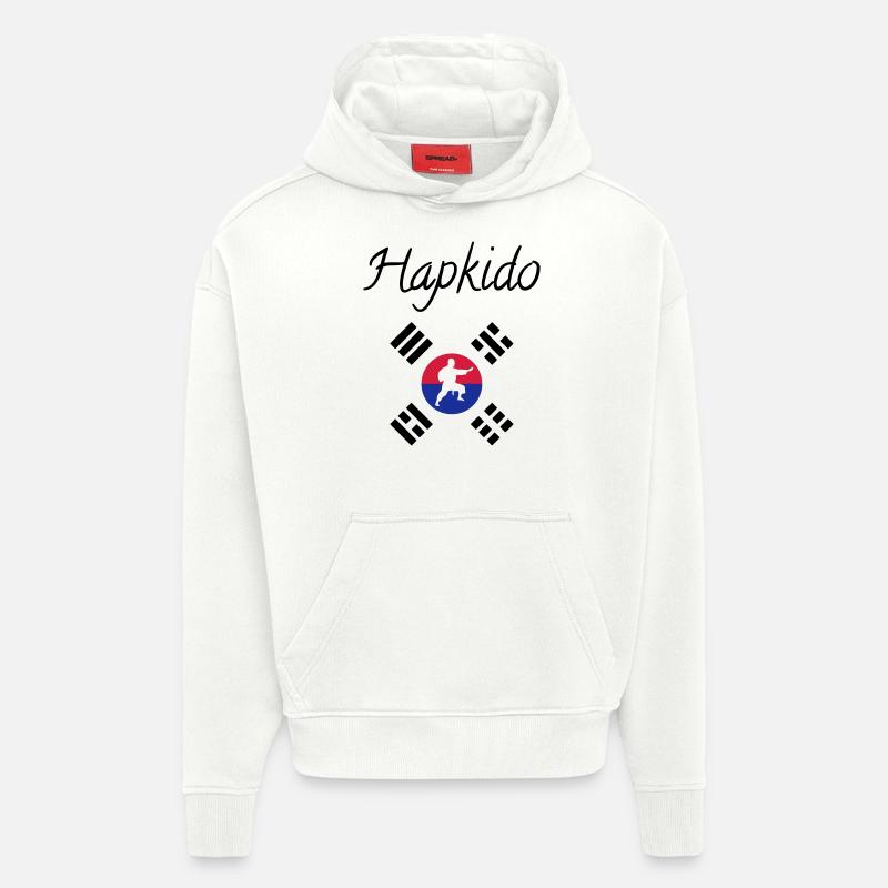 Hapkido / Hapkidoin / Martial Arts / Fight - Sweat à capuche bio épais oversize fabriqué en UE - OFF WHITE