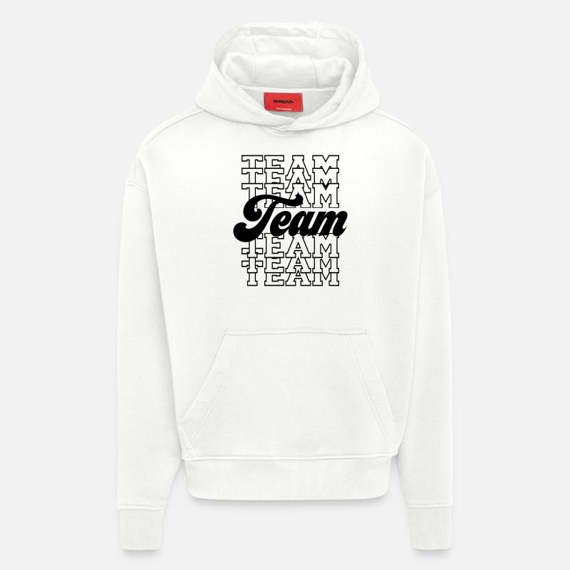 Équipe - Sweat à capuche bio épais oversize fabriqué en UE - OFF WHITE