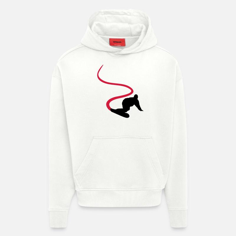 Snowboarder - Snowboard - Sweat à capuche bio épais oversize fabriqué en UE - OFF WHITE