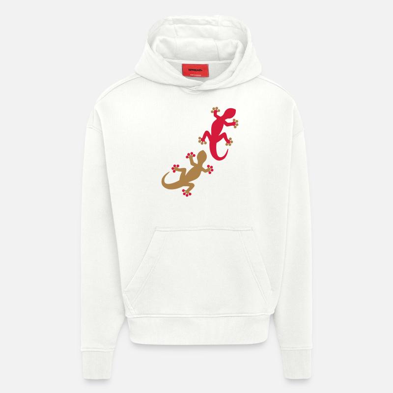 Zwei Geckos 2c - Hoodie- made by SPREAD  - OFF WHITE