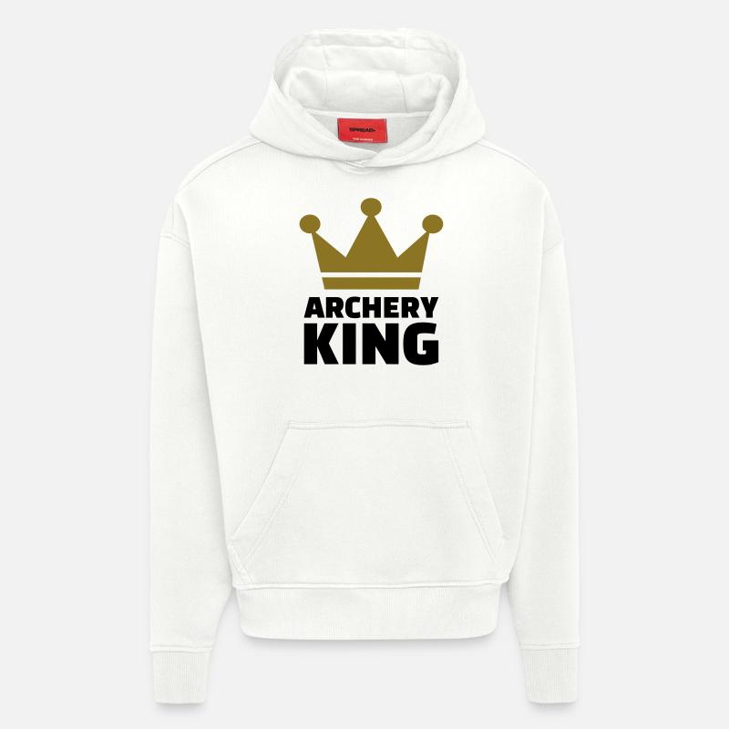 Archery King - Sweat à capuche bio épais oversize fabriqué en UE - OFF WHITE