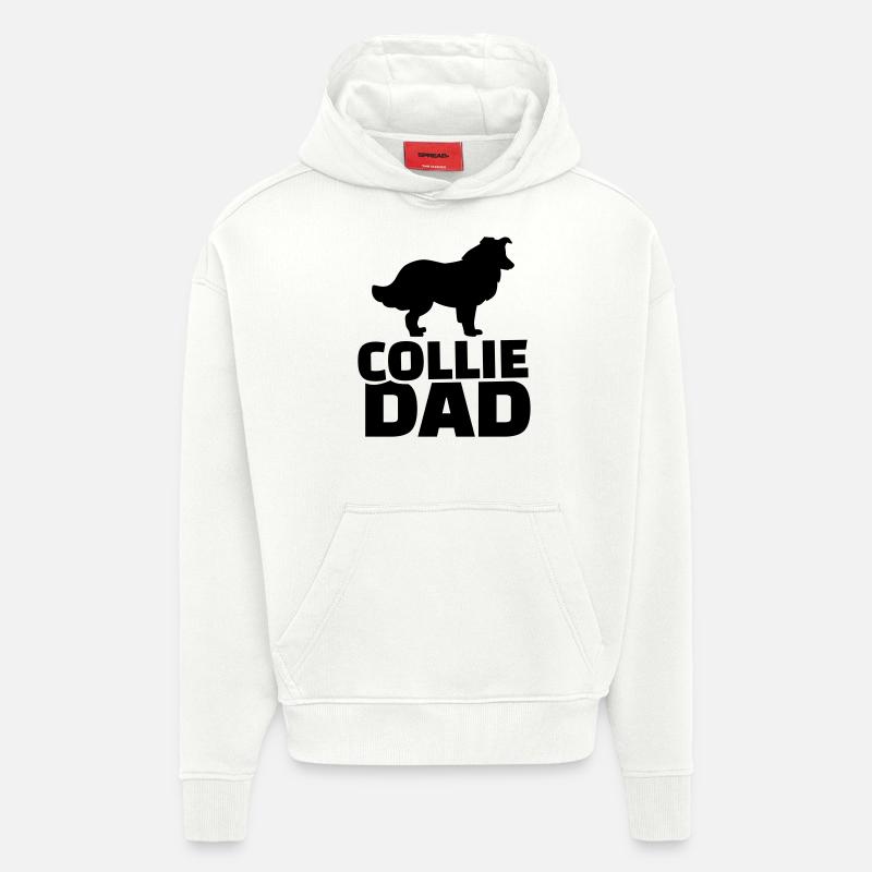 Collie Dad - Sweat à capuche bio épais oversize fabriqué en UE - OFF WHITE