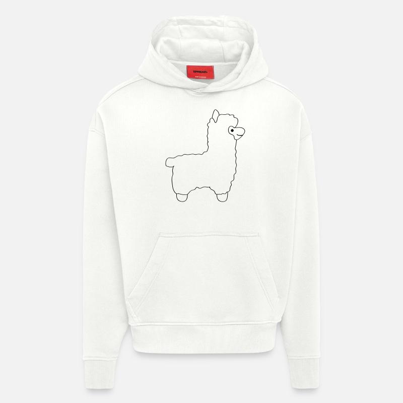 lama alpaca comic - Hoodie- made by SPREAD  - OFF WHITE